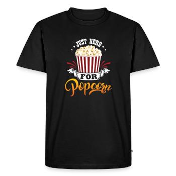 Juste ici pour le pop-corn en disant anglais - T-shirt Premium bio Homme - noir - Devant - Nico (187cm)