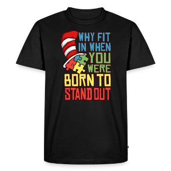 AUTISM HAT Cadeau de sensibilisation à l'autisme pour les autistes - T-shirt Premium bio Homme - noir - Devant - Nico (187cm)
