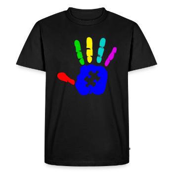 AUTISM PUZZLE HAND Cadeau de sensibilisation à l'autisme - T-shirt Premium bio Homme - noir - Devant - Nico (187cm)