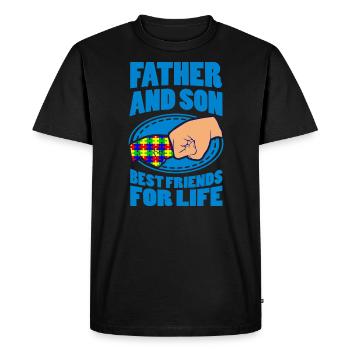 AUTISME PÈRE et fils cadeau papa autiste - T-shirt Premium bio Homme - noir - Devant - Nico (187cm)