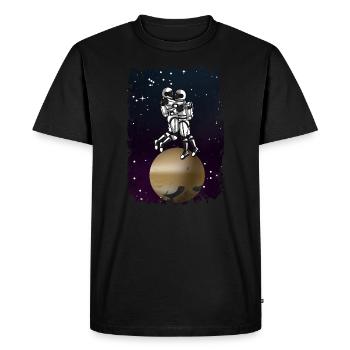 ASTRONAUT LOVE Space Valentine's Day - Men's Premium Organic T-Shirt - black - Front - Nico (187cm)