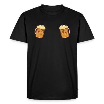 BIÈRE DRÔLE VERRE DE BIÈRE Dames cadeau buveur de bière - T-shirt Premium bio Homme - noir - Devant - Nico (187cm)