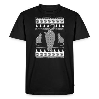 UGLY CHRISTMAS Cat Gift Cats Ass pour propriétaire de chat - T-shirt Premium bio Homme - noir - Devant - Nico (187cm)