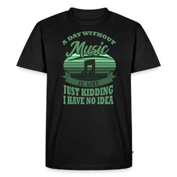 Kit de batterie cadeau MUSICIEN pour batteur SORRY - T-shirt Premium bio Homme - noir - Devant - Nico (187cm)
