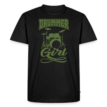 Kit de batterie cadeau DRUMMER pour batteur - T-shirt Premium bio Homme - noir - Devant - Nico (187cm)