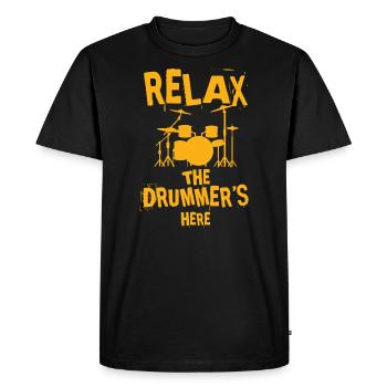 DRUMMER gift drums for THE drummer - Men's Premium Organic T-Shirt - black - Front - Nico (187cm)