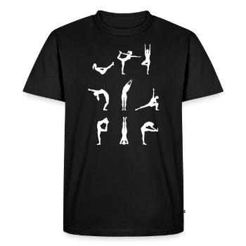 Yoga Asanas Yoga Positions Yoga Fan Professeur de yoga - T-shirt Premium bio Homme - noir - Devant - Nico (187cm)
