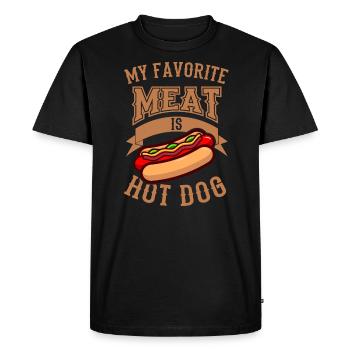 Hot Dog Sort Drôle Hot Dog Hot-Dog Fast Fast - T-shirt Premium bio Homme - noir - Devant - Nico (187cm)
