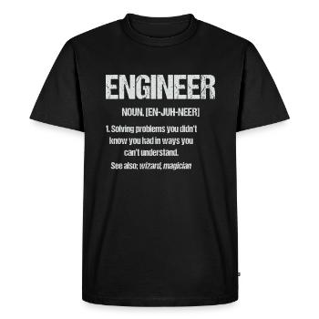 Ingénieur drôle Études Diplômées - T-shirt Premium bio Homme - noir - Devant - Nico (187cm)