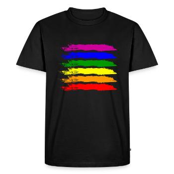 PRIDE FLAG LGBT Pride Gay Pride Month LGBTQ Drapeau - T-shirt Premium bio Homme - noir - Devant - Nico (187cm)