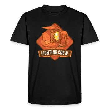 LIGHTING CREW VINTAGE Techniciens d’éclairage - T-shirt Premium bio Homme - noir - Devant - Nico (187cm)