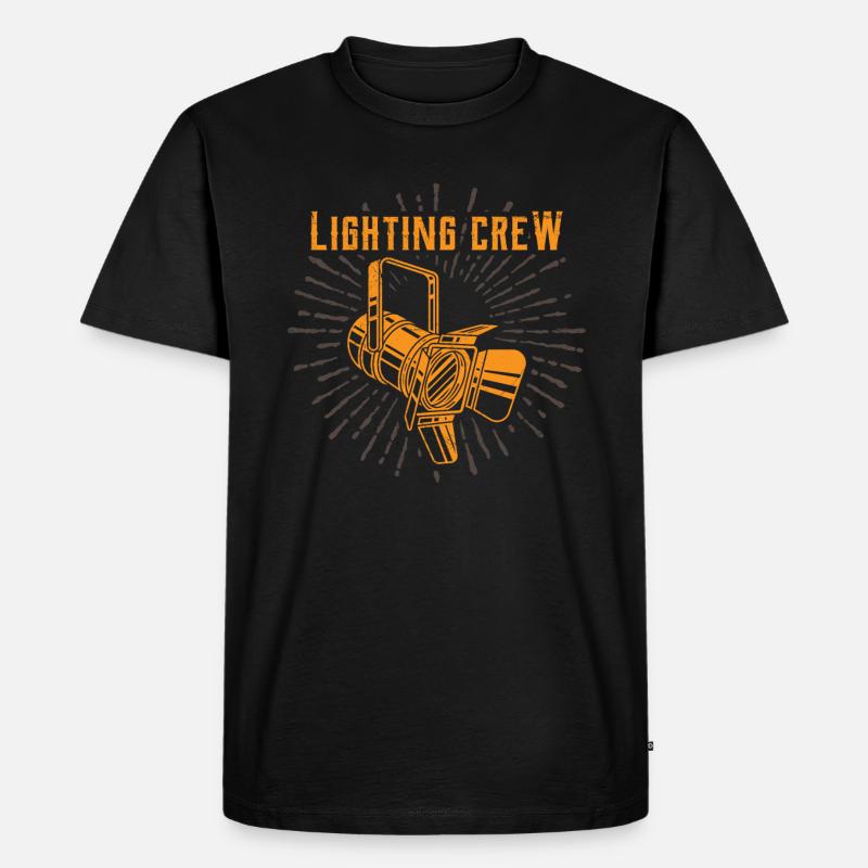 LIGHTING CREW RETRO Lichttechniker - Männer Premium Bio T-Shirt - Schwarz