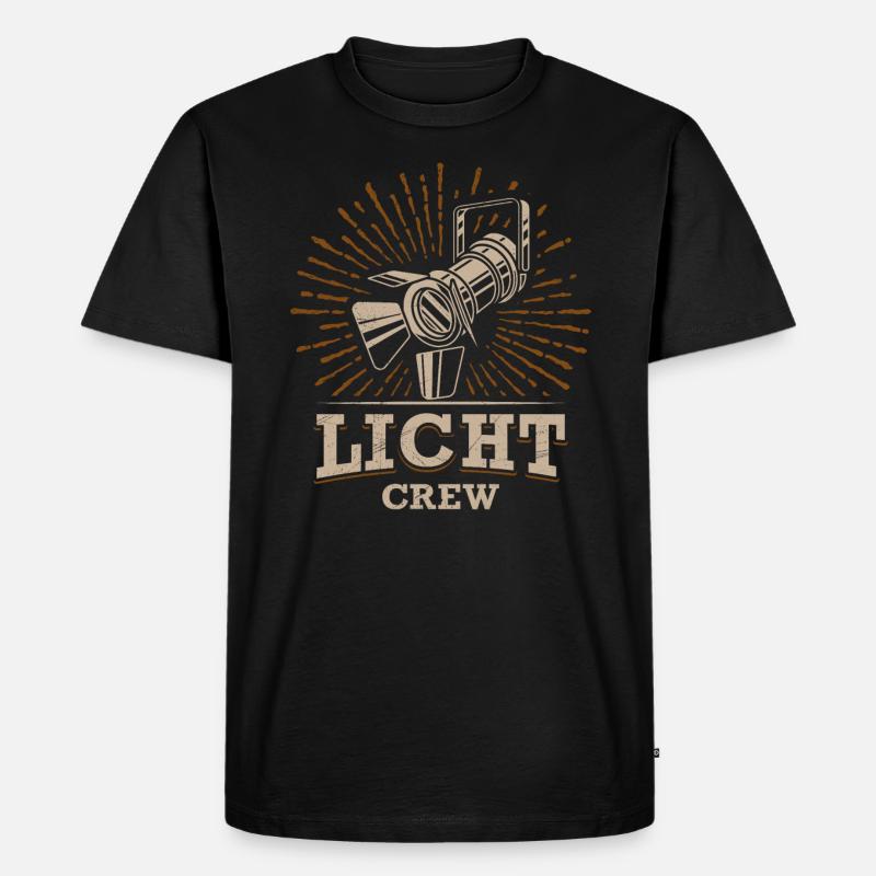 LIGHTING CREW Stufenlinse Lichttechniker - Männer Premium Bio T-Shirt - Schwarz