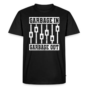 GARBAGE IN GARBAGE OUT TECHNICIENS DU SON - T-shirt Premium bio Homme - noir - Devant - Nico (187cm)