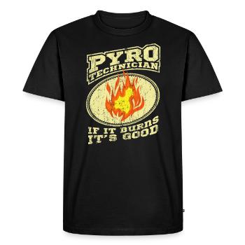 PYROTECHNICIENS Pyro-techniciens Feux d’artifice - T-shirt Premium bio Homme - noir - Devant - Nico (187cm)