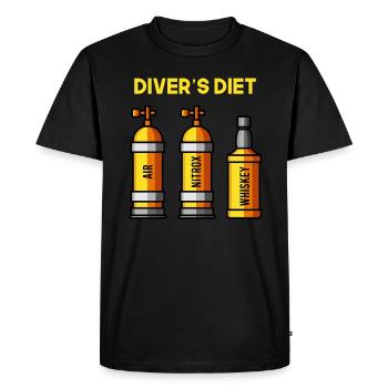 Divers Diet Whiskey Diver Funny Diver - Men's Premium Organic T-Shirt - black - Front - Nico (187cm)