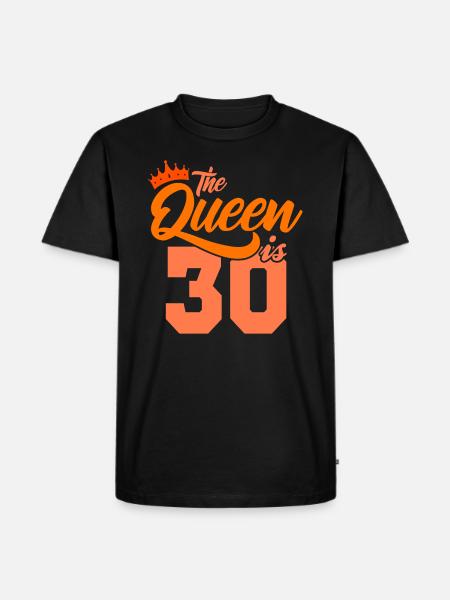 VERJAARDAG KONINGIN 30 Verjaardag Moeder 30 jaar - Mannen Premium Bio T-shirt - zwart