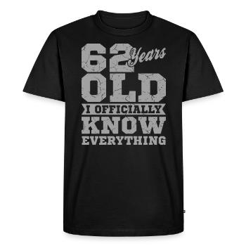 62 ANS VIEUX 62 anniversaire Grand-père Drôle - T-shirt Premium bio Homme - noir - Devant - Nico (187cm)