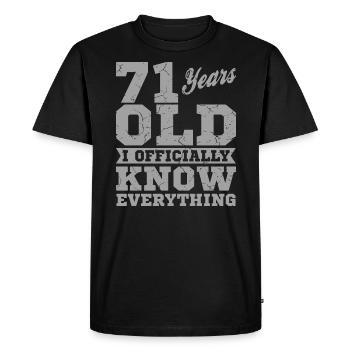 71 YEARS OLD 71 Birthday Grandpa Funny - Men's Premium Organic T-Shirt - black - Front - Nico (187cm)