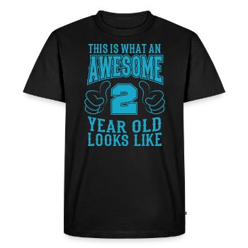 JE SUIS 2 ANS 2 anniversaire garçons 2 ans - T-shirt Premium bio Homme - noir - Devant - Nico (187cm)