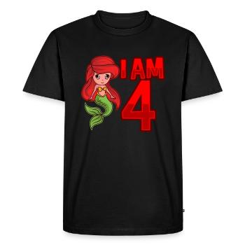 I AM 4 YEARS 4 birthday girl mermaid - Men's Premium Organic T-Shirt - black - Front - Nico (187cm)