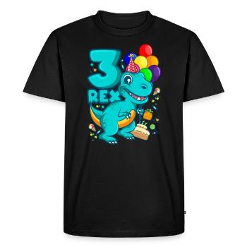 3 REX 3 years DINO birthday dinosaur - Men's Premium Organic T-Shirt - black - Front - Nico (187cm)