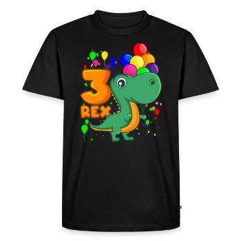 3 REX 3 years DINO birthday dinosaur - Men's Premium Organic T-Shirt - black - Front - Nico (187cm)