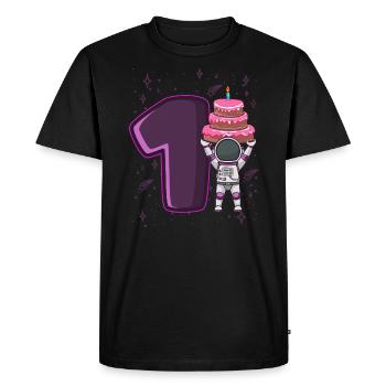 J’ai déjà 1 anniversaire de l’espace 1 an - T-shirt Premium bio Homme - noir - Devant - Nico (187cm)