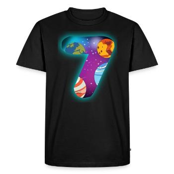ESPACE 7 ANNIVERSAIRE 7 ans 7 ans - T-shirt Premium bio Homme - noir - Devant - Nico (187cm)