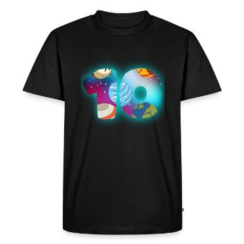 JE SUIS 10 10 ans Garçon 10 ans espace - T-shirt Premium bio Homme - noir - Devant - Nico (187cm)