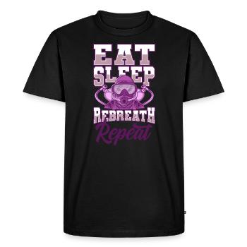 Eat Sleep Repeat Tec Diver Plongeur professionnel - T-shirt Premium bio Homme - noir - Devant - Nico (187cm)