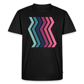 Geometrische Muster Retro Arcs Geometric Pattern - Men's Premium Organic T-Shirt - black - Front - Nico (187cm)