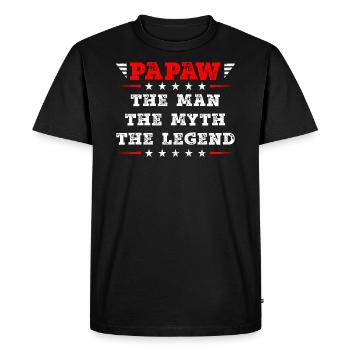 Papa Grand-père disant Papaw L’homme Le mythe La légende - T-shirt Premium bio Homme - noir - Devant - Nico (187cm)
