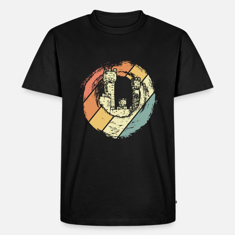 Burg Ritter - Männer Premium Bio T-Shirt - Schwarz