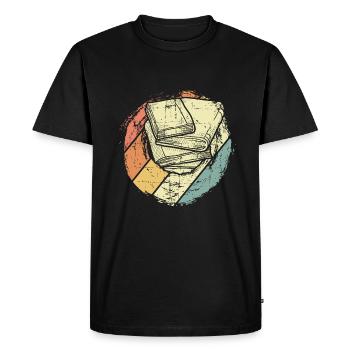 Livres - T-shirt Premium bio Homme - noir - Devant - Nico (187cm)