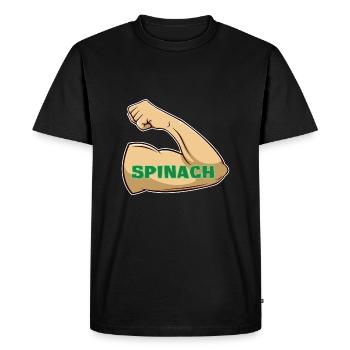 Muscles through spinach - Men's Premium Organic T-Shirt - black - Front - Nico (187cm)