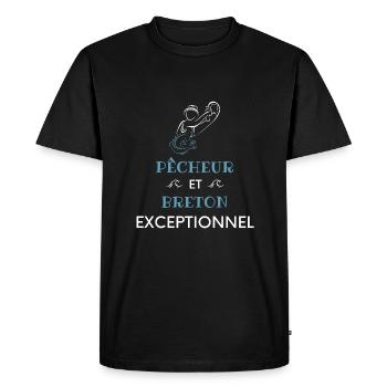 Pêcheur et breton exceptionnel ! cadeau pêcheur - T-shirt Premium bio Homme - noir - Devant - Nico (187cm)