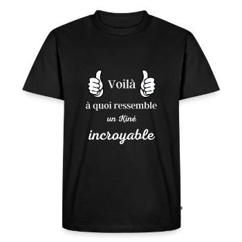 Voilà à quoi ressemble un kiné incroyable ! fête - T-shirt Premium bio Homme - noir - Devant - Nico (187cm)