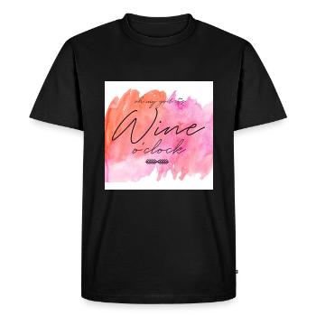 OH MY GOD, ITS WINE O’CLOCK - PEINTURE À L’EAU - T-shirt Premium bio Homme - noir - Devant - Nico (187cm)