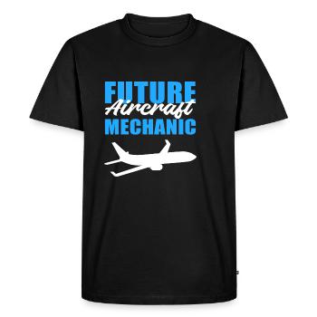 Cadeau de rêveur de futur mécanicien d’aéronef - T-shirt Premium bio Homme - noir - Devant - Nico (187cm)
