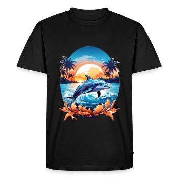 Dauphin - T-shirt Premium bio Homme - noir - Devant - Nico (187cm)