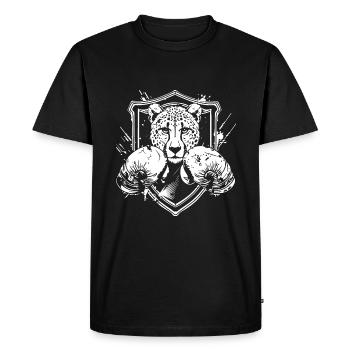 Cheetah Boxer Boxe MMA - T-shirt Premium bio Homme - noir - Devant - Nico (187cm)
