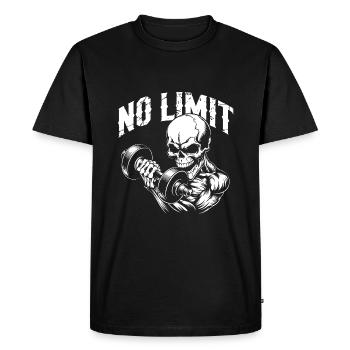 Entraînement de musculation du crâne et No Limit - T-shirt Premium bio Homme - noir - Devant - Nico (187cm)