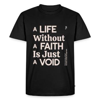 Design Citation Foi Vie Chrétienne Inspirante - T-shirt Premium bio Homme - noir - Devant - Nico (187cm)