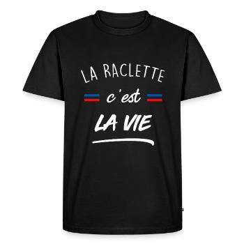 La raclette c est la vie blanc - T-shirt Premium bio Homme - noir - Devant - Nico (187cm)