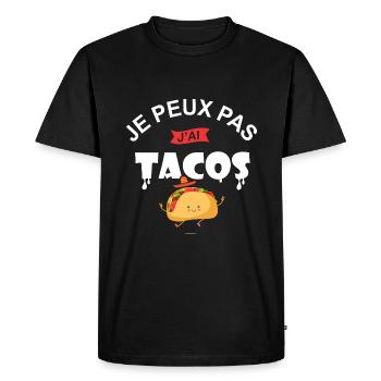 je peux pas j ai tacos taco chef cuisine mexicaine - T-shirt Premium bio Homme - noir - Devant - Nico (187cm)