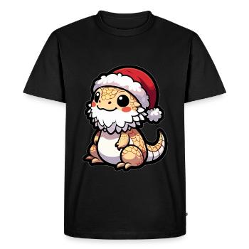 Cute Bearded Dragon Christmas - Men's Premium Organic T-Shirt - black - Front - Nico (187cm)