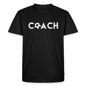 Fußballtrainer | Geschenk Fußballtrainer Trainer - Männer Premium Bio T-Shirt - Schwarz - Vorne - Nico (187cm)