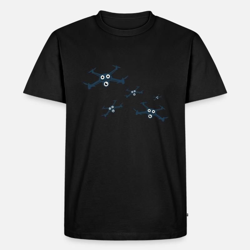 dronen,drone,comic - Männer Premium Bio T-Shirt - Schwarz
