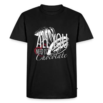 Chocolat - T-shirt Premium bio Homme - noir - Devant - Nico (187cm)